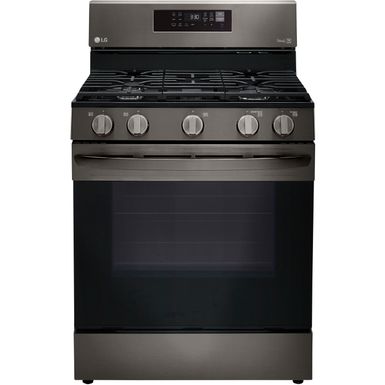 image of LG 5.8-Cu. Ft. Gas Convection Smart Range with AirFry, Black Stainless Steel with sku:lrgl5823d-almo