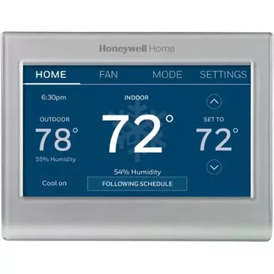 image of Honeywell Home - Smart Color Thermostat with Wi-Fi Connectivity - Silver with sku:bb20745758-bestbuy