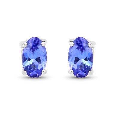 Malaika 14k White Gold 1/2ct TGW Tanzanite Earrings - Blue