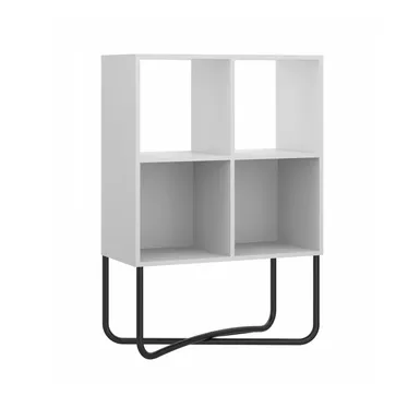 image of Modern Geometric Bookcase, White with sku:rta-983bc-wht-rtaproducts