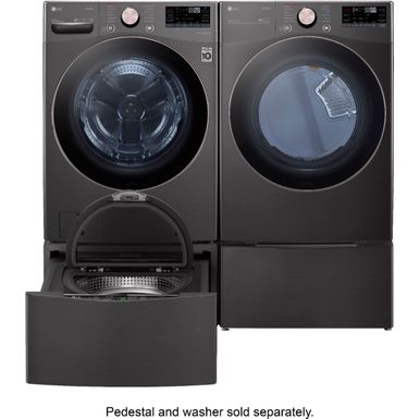 Alt View Zoom 21. LG - 7.4 Cu. Ft. Stackable Smart Electric Dryer with Steam and Built-In Intelligence - Black Steel