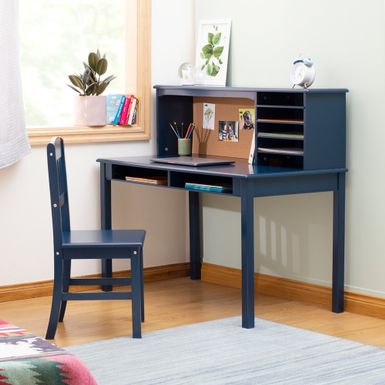 image of Guidecraft Media Desk Kid's Desk and Hutch with Chair - Blue with sku:7eaxnr3j6ppo5z4pznwplqstd8mu7mbs-overstock
