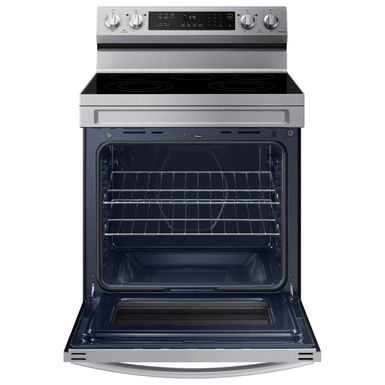 Alt View Zoom 18. Samsung - 6.3 cu. ft. Freestanding Electric Range with Rapid Boil™, WiFi & Self Clean - Stainless steel
