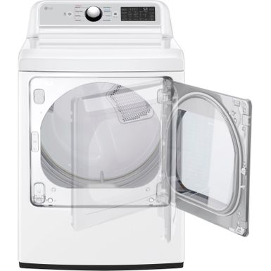 Left Zoom. LG - 7.3 Cu. Ft. Smart Gas Dryer with EasyLoad Door - White
