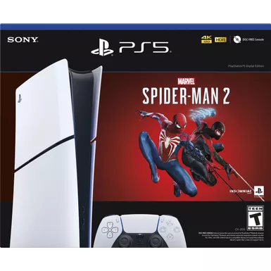 image of Sony Interactive Entertainment - PlayStation 5 Slim Console Digital Edition - Marvel's Spider-Man 2 Bundle (Full Game Download Included) - White with sku:1000039790-streamline