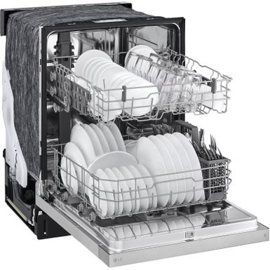 Alt View Zoom 12. LG - 24" Front Control Built-In Stainless Steel Tub Dishwasher with SenseClean and 52 dBA - Stainless steel