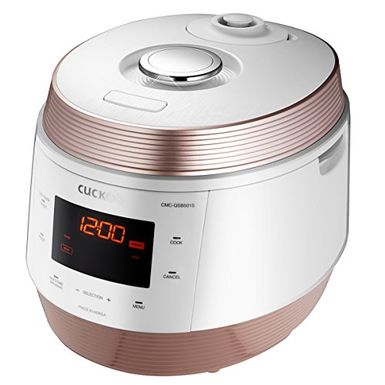 image of Cuckoo 8 in 1 Multi Pressure cooker (Pressure Cooker, Slow Cooker, Rice Cooker, Browning Fry, Steamer, Warmer, Yogurt Maker, Soup Maker) Stainless Steel, Made in Korea, White, CMC-QSB501S with sku:b075r7vl2z-amazon
