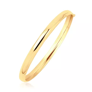 14k Yellow Gold Dome Design Polished Children's Bangle (5.5 Inch)