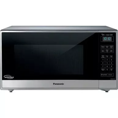 image of Panasonic - 1.6 Cu. Ft. 1250 Watt SN77HS Microwave with Cyclonic Inverter - Stainless Steel/silver with sku:bb20714961-bestbuy