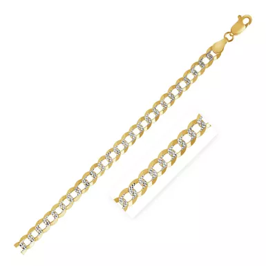 3.2 mm 14k Two Tone Gold Pave Curb Chain (18 Inch)