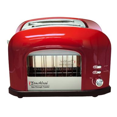 iTouchless Candy Apple Red Transparent 2-slice Automatic Bread Toaster - Candy Apple Red