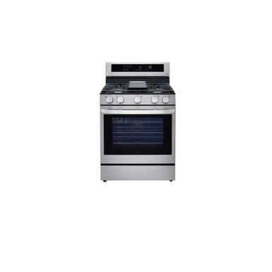image of LG 5.8 cu.ft. Gas Single Oven Range with True Convection and InstaView, Wi-Fi Enabled - Silver with sku:wksjugsirqicluad7q1zmqstd8mu7mbs-overstock