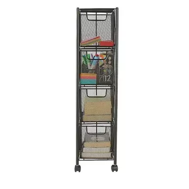 Mind Reader - 4 Drawers Craft Cart Organizer with Wheels