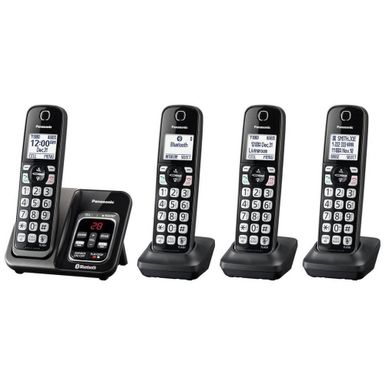 Panasonic KXTGD564 / KX-TGD564M / KXTGD564M Link2Cell Bluetooth Cordless Phone with Voice Assist and Answering Machine - 4 Handsets