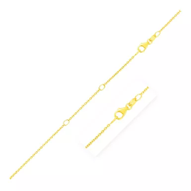 Double Extendable Diamond Cut Cable Chain in 14k Yellow Gold (1.4mm) (18 Inch)