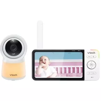 image of VTech - Smart Wi-Fi Video Baby Monitor w/ 5” HC Display and 1080p HD Camera, Built-in night light, RM5754HD - White with sku:bb21811261-bestbuy