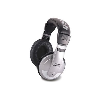 image of DJ Tech HPM1200 Multi-Purpose Headphones with 100-18kHz Ultra-Wide Frequency Response and 1/8" TRS Stereo Jack Plus 1/4" TRS Adaptor, 32 Ohms Impedance with sku:djhpm1200-adorama