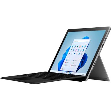 image of Microsoft - Surface Pro 7+ - 12.3” Touch Screen – Intel Core i3 – 8GB Memory – 128GB SSD with Black Type Cover (Latest Model) - Platinum with sku:bb21903961-6482181-bestbuy-microsoft