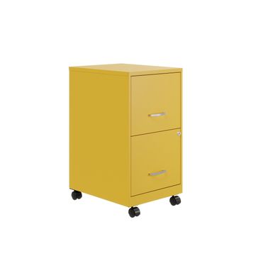 Space Solutions 18in Deep 3 Drawer Mobile Metal File Cabinet Teal