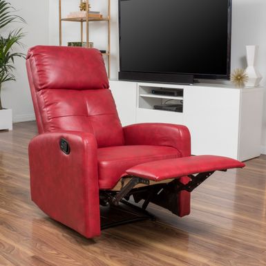 samedi pu leather recliner club chair by christopher knight home