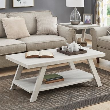image of Roundhill Furniture The Gray Barn Cedar Ridge Contemporary Replicated Wood Shelf Coffee Table - White with sku:2yuwg-ssanqoxwmmh8fldwstd8mu7mbs-overstock