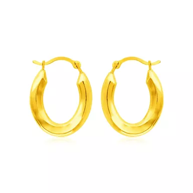 image of 14k Yellow Gold Polished Oval Hoop Earrings with sku:d95792556-rcj
