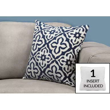 image of Pillows/ 18 X 18 Square/ Insert Included/ decorative Throw/ Accent/ Sofa/ Couch/ Bedroom/ Polyester/ Hypoallergenic/ Blue/ Modern with sku:i-9226-monarch
