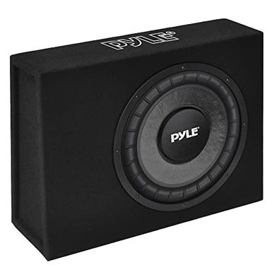 image of Slim Subwoofer Box System - 600 Watts, Perfect for Mount Car Truck Audio Powered Subwoofer Enclosure, High Powered 12-inch Woofers with a Non-Pressed Paper Cone - PSBS12 with sku:b09vtgv4k3-pyl-amz