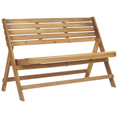 image of Safavieh Luca Folding Bench, Teak with sku:e6lwux6dg76alc71h99amwstd8mu7mbs-overstock