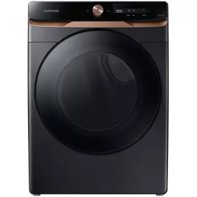 image of Samsung 7.5 Cu. Ft. Brushed Black Ai Smart Dial Gas Dryer With Super Speed Dry And Multicontrol with sku:dvg46bg6500v-abt