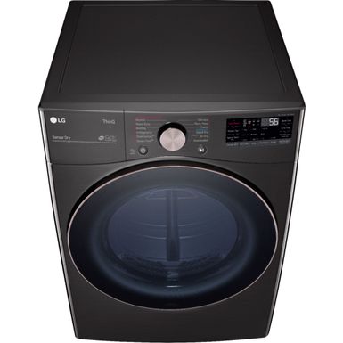 Alt View Zoom 17. LG - 7.4 Cu. Ft. Stackable Smart Electric Dryer with Steam and Built-In Intelligence - Black Steel