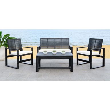 image of Safavieh Ozark Outdoor 4-Piece Black Wash Living Set - FOX6007E with sku:b1efiu7sekm_gqeiayvrjwstd8mu7mbs-saf-ovr