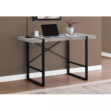 Computer Desk/ Home Office/ Laptop/ 48"L/ Work/ Metal/ Laminate/ Beige/ Black/ Contemporary/ Modern