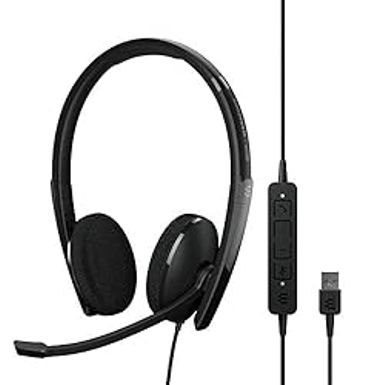 image of EPOS | Sennheiser Adapt 160 USB II (1000915) - Wired, Double-Sided, UC Optimized Headset with USB Connectivity - Superior Stereo Sound - Enhanced Comfort - Call Control - Black with sku:b092kb7l8x-amazon