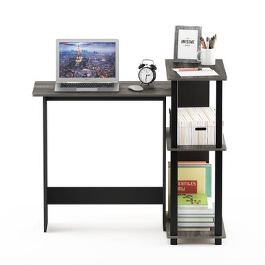 image of Porch & Den Dunckley Wood Corner Computer Desk and Bookshelf - Grey with sku:dfk97q1iecvoolxyne9egwstd8mu7mbs-overstock