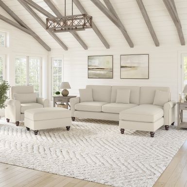 image of Hudson 102W Sectional Couch and Living Room Set by Bush Furniture - Cream Herringbone with sku:safr916l8kqazv71sijvkgstd8mu7mbs-bus-ovr