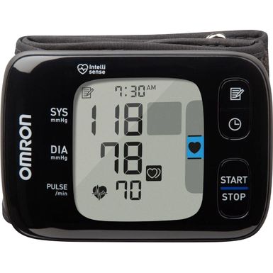 image of Omron - 7 Series - Wireless Wrist Blood Pressure Monitor - Black/Gray with sku:bb21314998-6370323-bestbuy-omronhealthcare