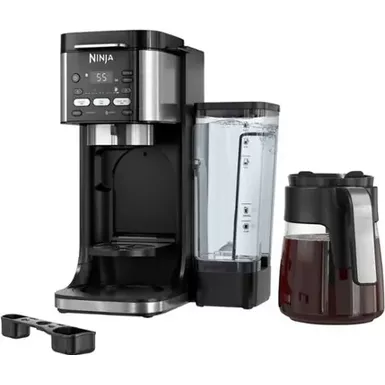 image of Ninja - DualBrew Hot & Iced Coffee Maker, Single-Serve, compatible with K-Cups & 12-Cup Drip Coffee Maker - Black/Stainless Steel with sku:bb22184959-bestbuy