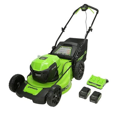 image of Greenworks 48V 20 inch Cordless Walk-Behind Lawn Mower with 2x 4Ah Battery with sku:2532302vt-electronicexpress