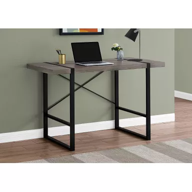 Computer Desk/ Home Office/ Laptop/ 48"L/ Work/ Metal/ Laminate/ Brown/ Black/ Contemporary/ Modern