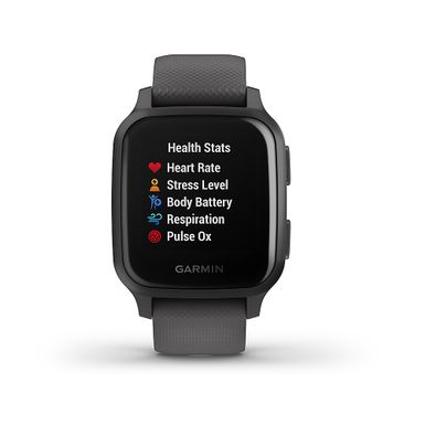 Garmin USA - Venu. Sq 20mm GPS smartwatch with all-day health monitoring - Shadow Gray