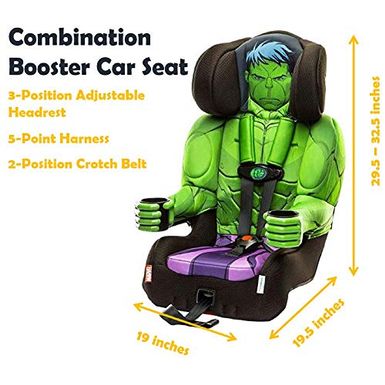 image of KidsEmbrace 2-in-1 Harness Booster Car Seat, Marvel Avengers Incredible Hulk with sku:b071lm76wl-kid-amz