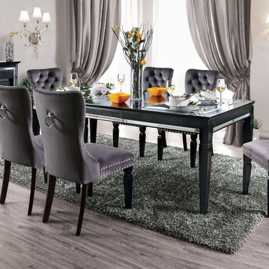image of Silver Orchid Amann Contemporary Black 84-inch Glass Top Dining Table - Black/Silver with sku:dfx1jar5xxh1c9easzu0wqstd8mu7mbs-overstock