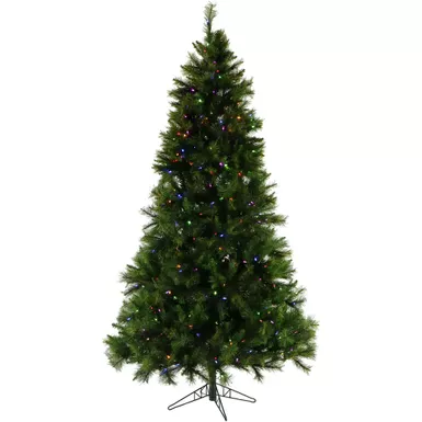 Christmas Time 6.5' Pennsylvania Pine, Green Christmas Tree, 8F Multi-Color/Clear LED Lights w/ Music Function, Easy Connect, Remote