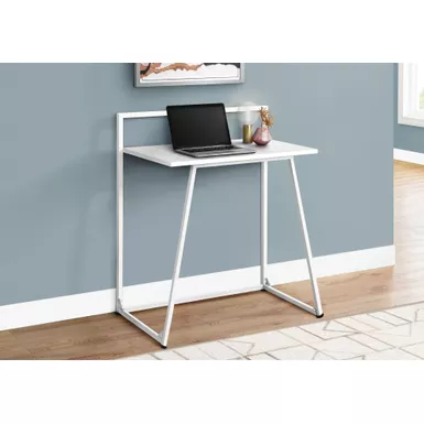 Computer Desk/ Home Office/ Laptop/ 30"L/ Work/ Metal/ Laminate/ White/ Contemporary/ Modern