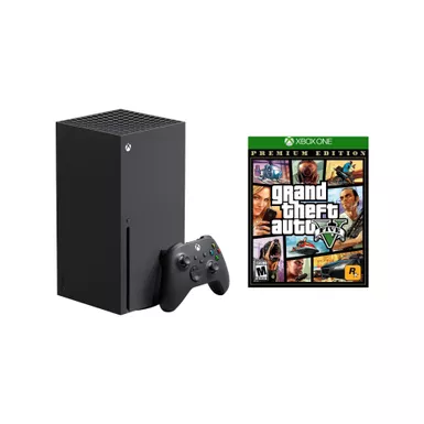 image of Xbox X + Grand Theft Auto V Premium Edition Bundle with sku:rrt-00001-5-streamline