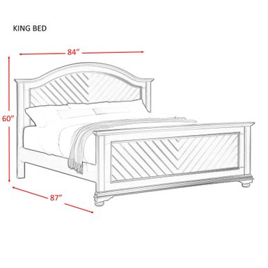 Picket House Furnishings Addison White King Panel 3PC Bedroom Set - White King 3PC Set