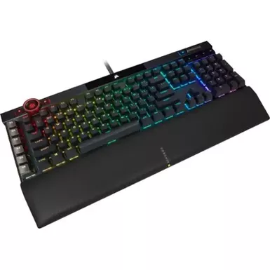 image of CORSAIR - K100 RGB Full-size Wired Mechanical OPX Linear Switch Gaming Keyboard with Elgato Stream Deck Software Integration - Black with sku:bb21681712-bestbuy