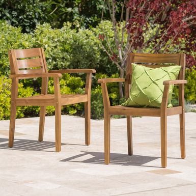image of Stamford Acacia Wood Dining Chair (Set of 2) by Christopher Knight Home - Teak with sku:x6kivy2ok5dr6tpvieeeowstd8mu7mbs-overstock