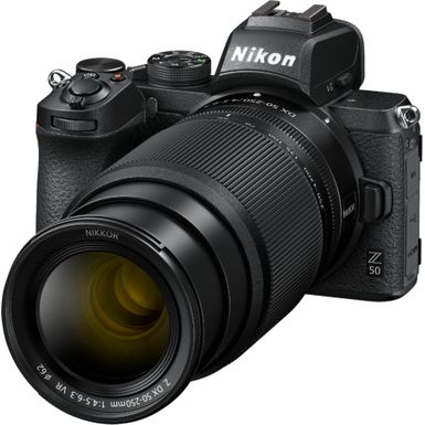 Alt View Zoom 1. Nikon - Z50 Mirrorless Camera Two Lens Kit with NIKKOR Z DX 16-50mm f/3.5-6.3 VR and NIKKOR Z DX 50-250mm f/4.5-6.3 VR Lens